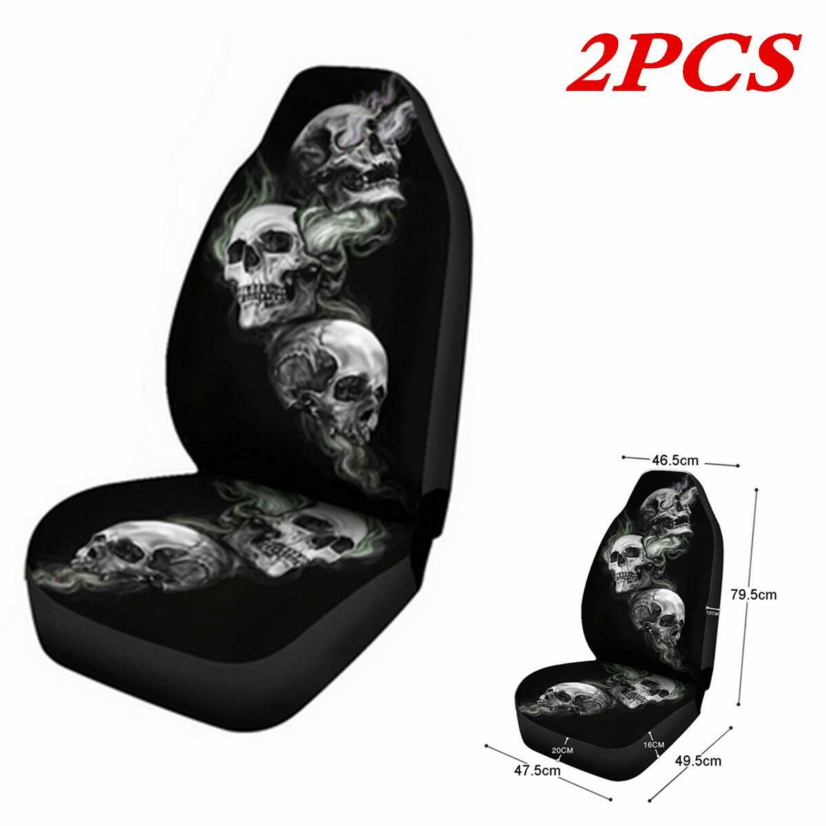 3D Skull Printed SUV Front for Seat Covers/Cushions - Full Surround Protection n