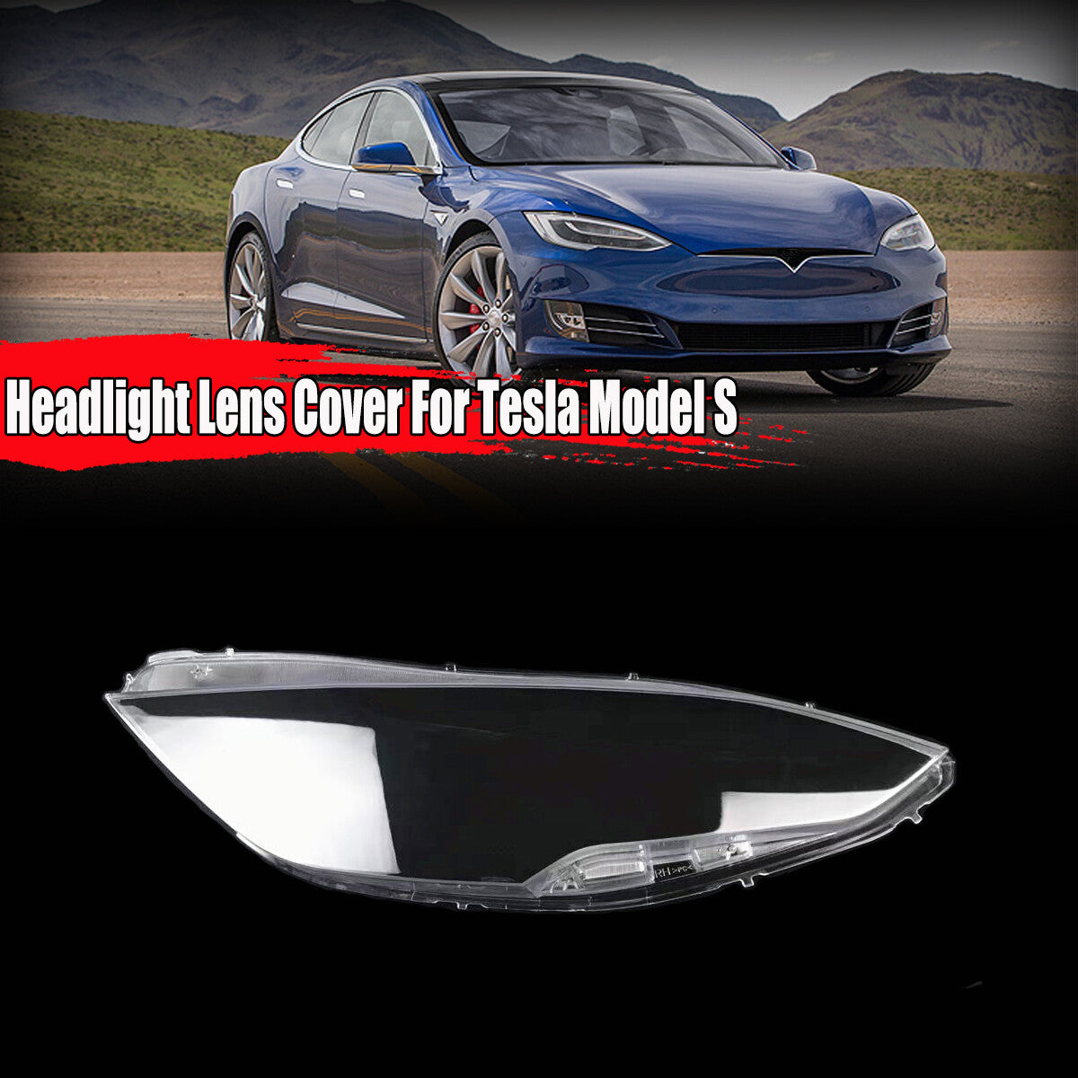 Replacement cover for the right headlight lens, suitable for Tesla for Model S 2012-2021