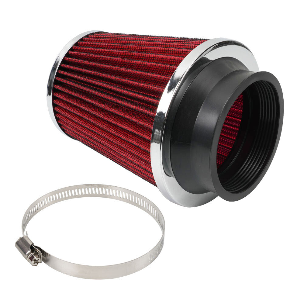 Red 3inch/76mm High Flow Inlet Dry Air Filter Cold Air Intake Cone Replacement