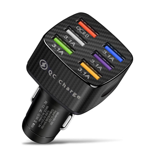 6 USB Ports Car for Charger Adapter QC3.0 Fast Charging Accessories For Mobile Phone Q