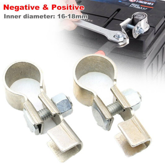 2pcs Car battery pure copper terminal clamp connector, negative and positive - n
