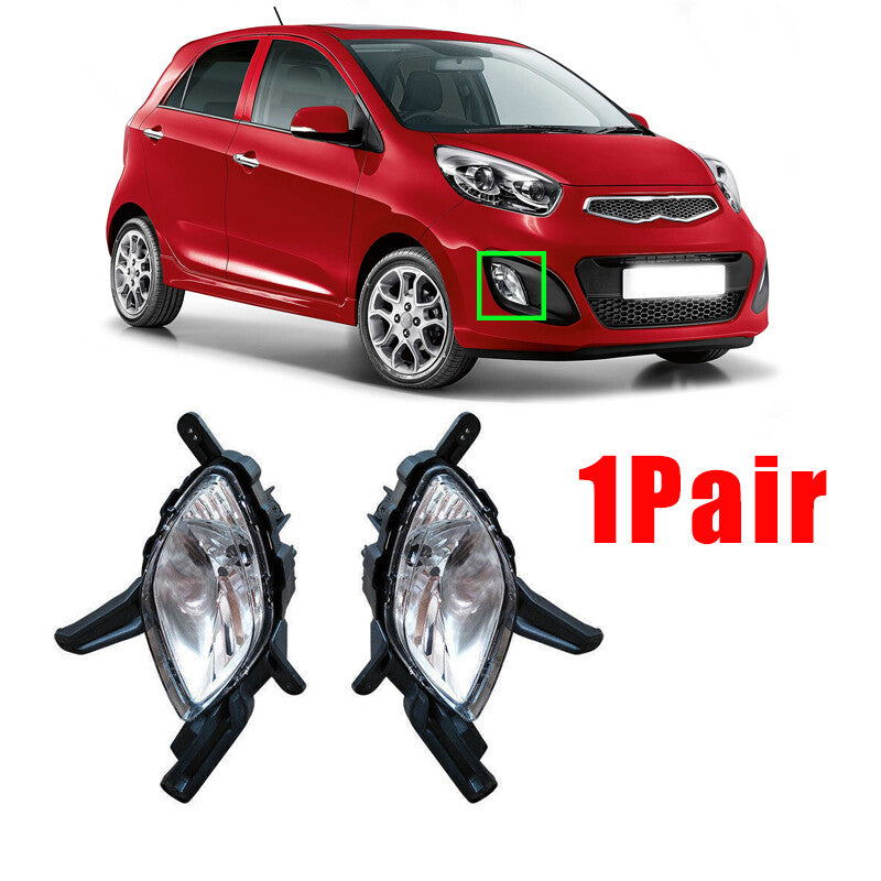 1 Pair Front Bumper Fog Lights for Kia Picanto Morning 2011-2015 Left+Right
