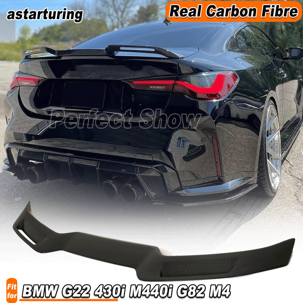 for BMW G22 430i M440i G82 M4 2021-23 Real Carbon Fiber Rear Trunk Spoiler Wing