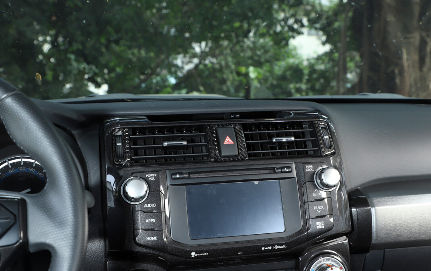 for Toyota 4Runner 10-23 Central Air Conditioning Vent Outlet Trim Carbon Fiber
