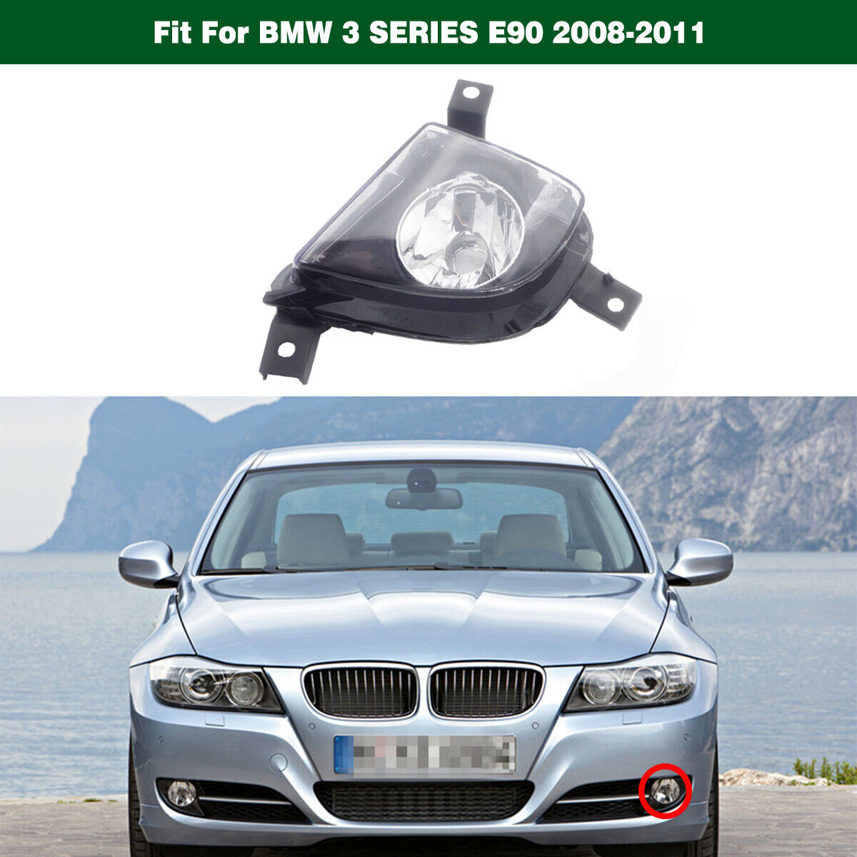 Clear Front Bumper Fog Light Driving Lamp Left Fit for BMW 3series E90 2008-2011