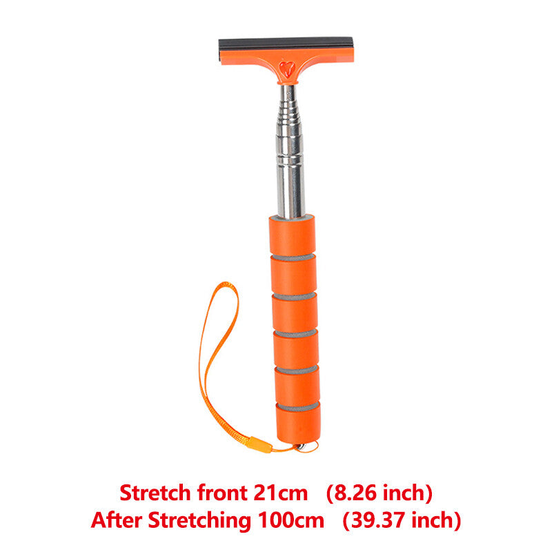 1Pc Telescopic Car Wiper Side Rearview Mirror Squeegee Water Removal Tool Orange Q