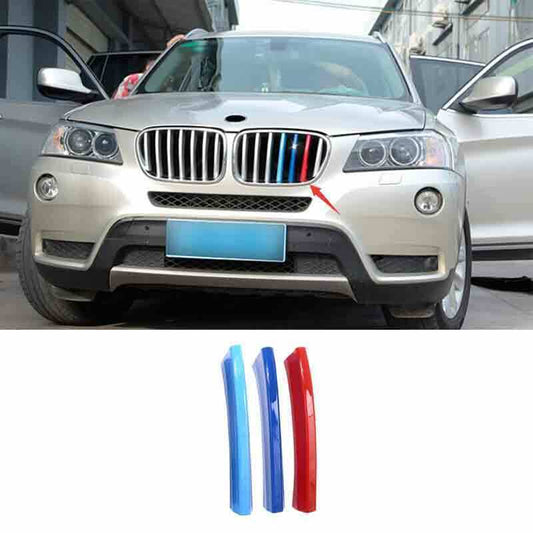 for BMW X3 F25 2011-17 Three-Color Front Center Mesh Grille Grill Strip Trim 3P