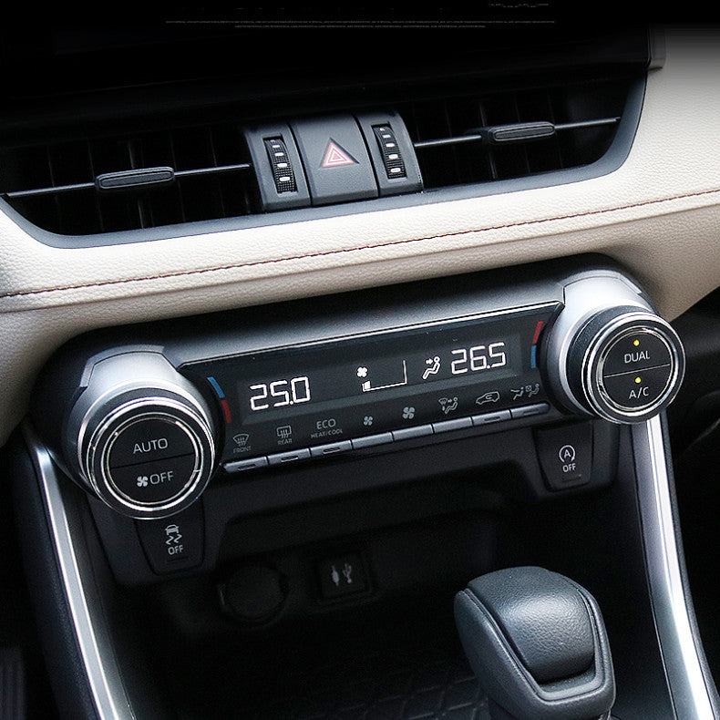 Black Console Air Condition Adjust knob Ring Cover For RAV4 2019-2023 v