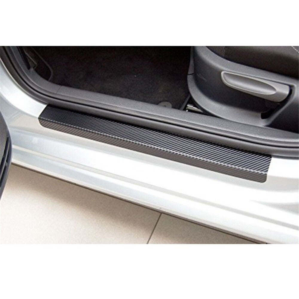 4x/set 3D Carbon Fiber Style Auto Car Door Sill Threshold Sticker Anti-scratch n