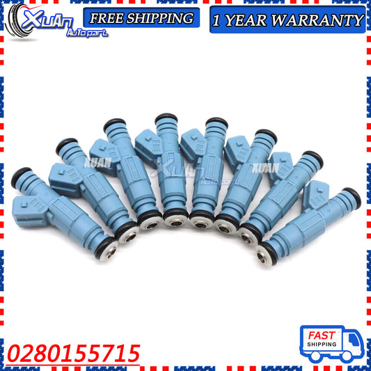 0280155715 Package (8) Fuel Injectors for 1996-99 for Dodge for RAM 1500 2500 3500 5.2L 5.9L v