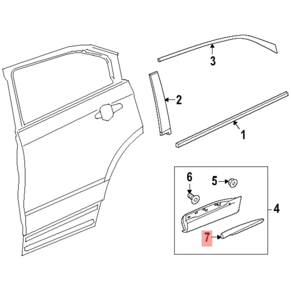 Rear Door Molding Trim Chrome for GM 84590445
