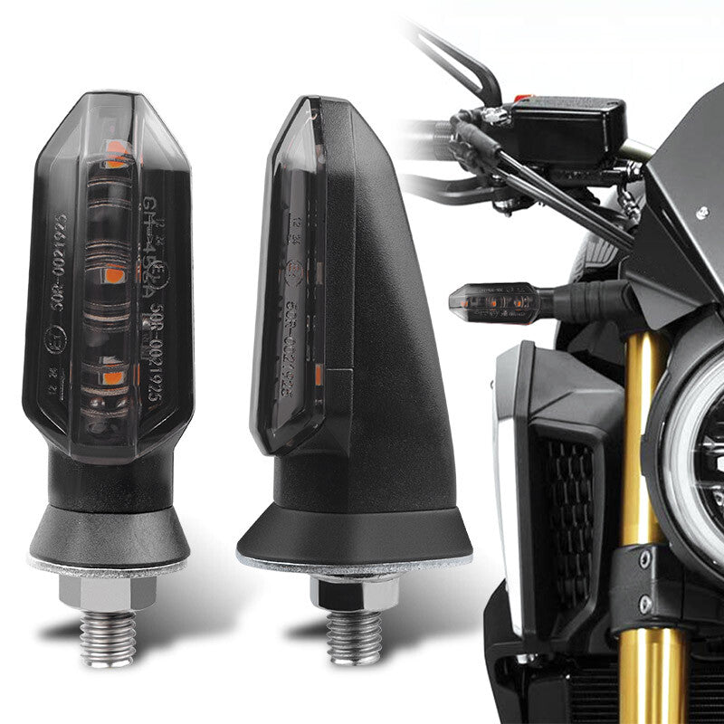 2X 12V Smoke Amber Motorcycle LED Turn Signals Indicator Blinker Light Universal