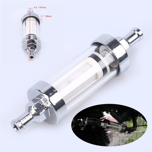 1PC Fuel Filter Motorcycle Fuel Gas Filter Petrol Diesel Inline Tube 8mm 5/16'' Q