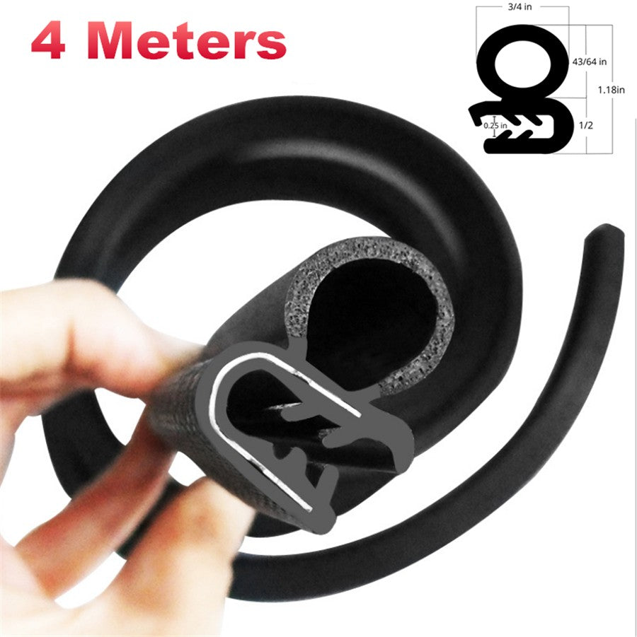 4M/13ft Universal Car Door Edge Rubber Seal Protector Sealing Strip Weatherstrip