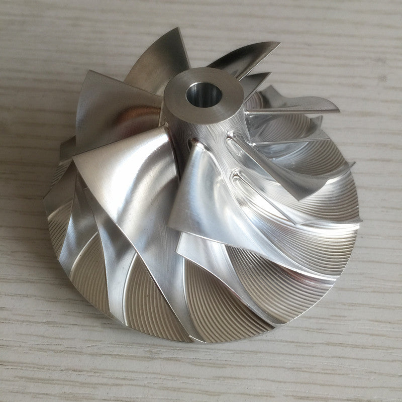 HY35 55.96/78.00 mm 7+7 Blade Turbine Aluminum 2618/Burnt Compressor Wheel