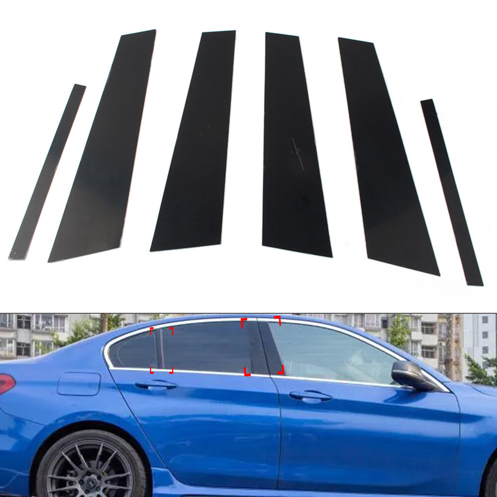 for BMW 1 Series F52 2016-2021 6x Glossy Black Set Pillar Posts Door Window Trim