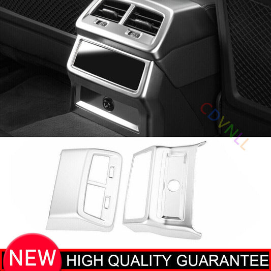 for Audi A6 A7 2019-24 Matte Silver Inner Rear Air Outlet Vent Cover Decor Trim