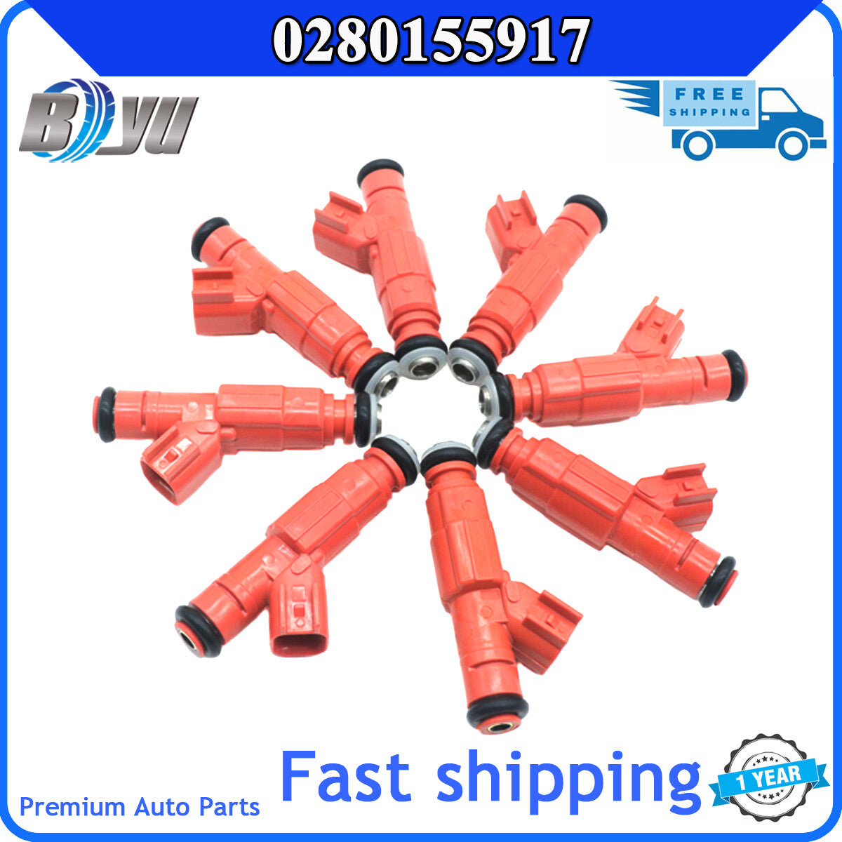 8-piece fuel injector for Ford E-350, E-450, E-550, for Lincoln 4.6L, 5.4L, 6.8L. 0280155917
