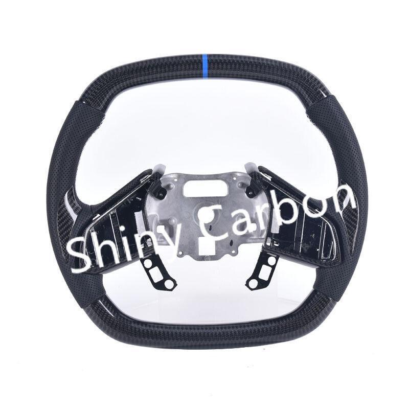 carbon fiber steering wheel with carbon fiber thumb clip for Corvette C8 20-23