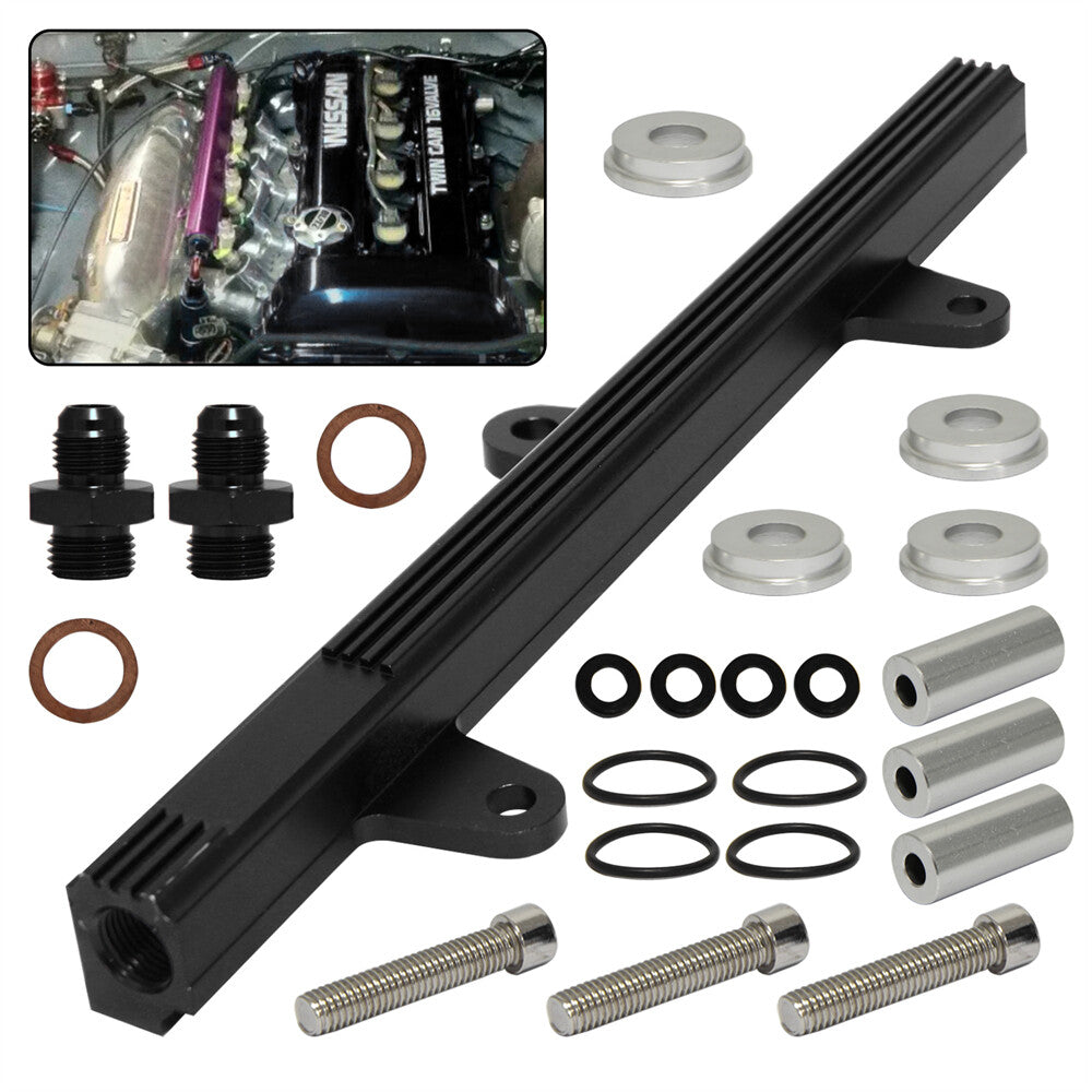 High Flow Top Feed Fuel Injector Rail for Nissan Silvia S13 240SX SR20DET BK
