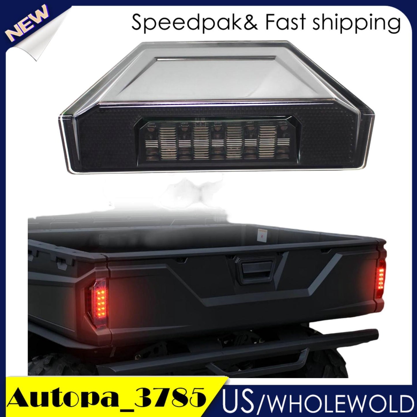Smoked Lens Rear Brake Tail Light Fits for Polaris Ranger 570 900 1000 Crew 900