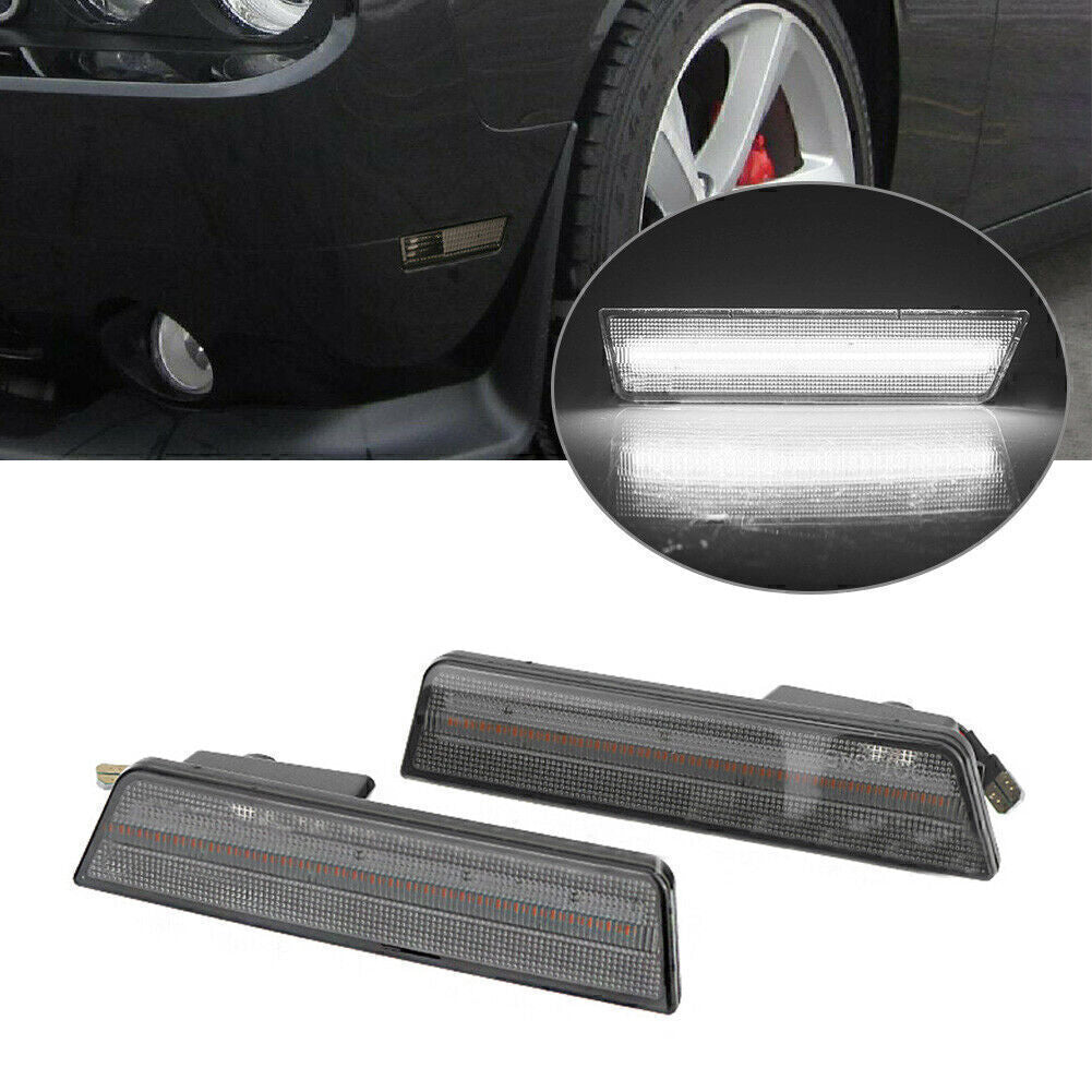 For 2008-2014 2009 2010 for Dodge for Challenger Auto LED Front Side Marker White Lights