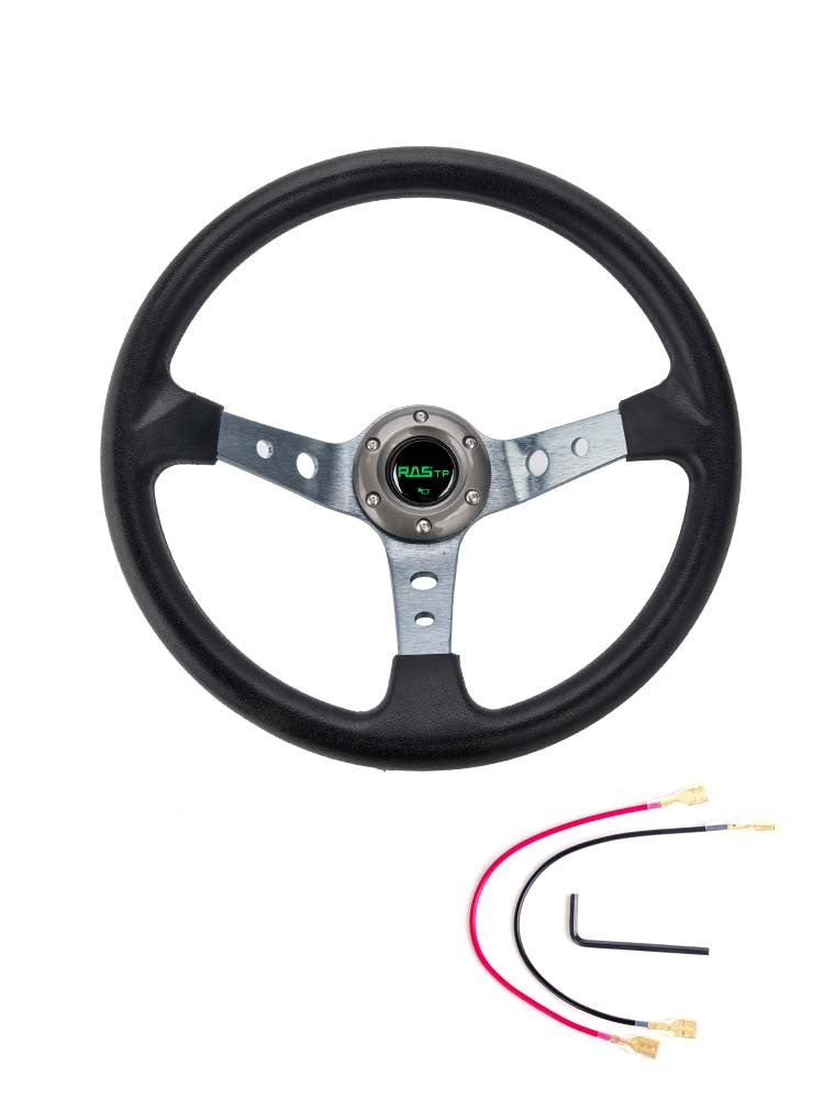 Steering Wheel 350mm 14inch Deep Dish 6 Bolt with Horn Button Racing