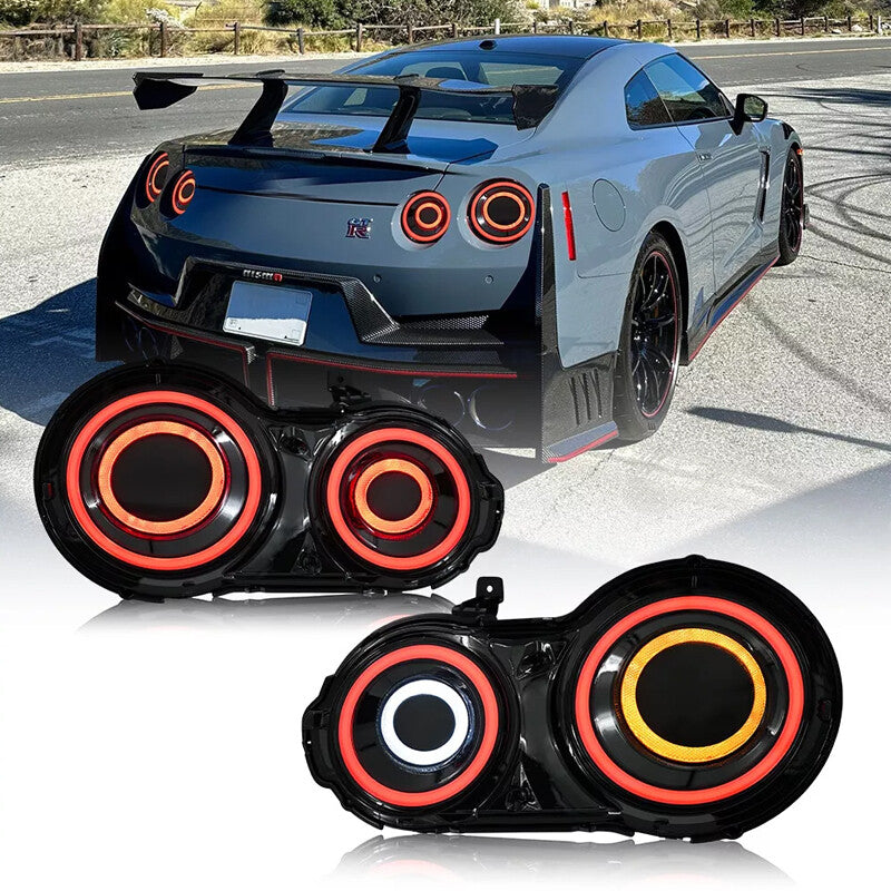 LHRH Black LED Tail Lights Lamps Upgrade Brake Fit 2008-2022 for Nissan GTR R35