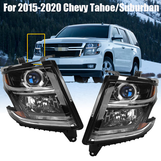 HID/Xenon Assembly Driver&Passenger Headlight For 2015-2020 for Chevy Tahoe/Suburban n