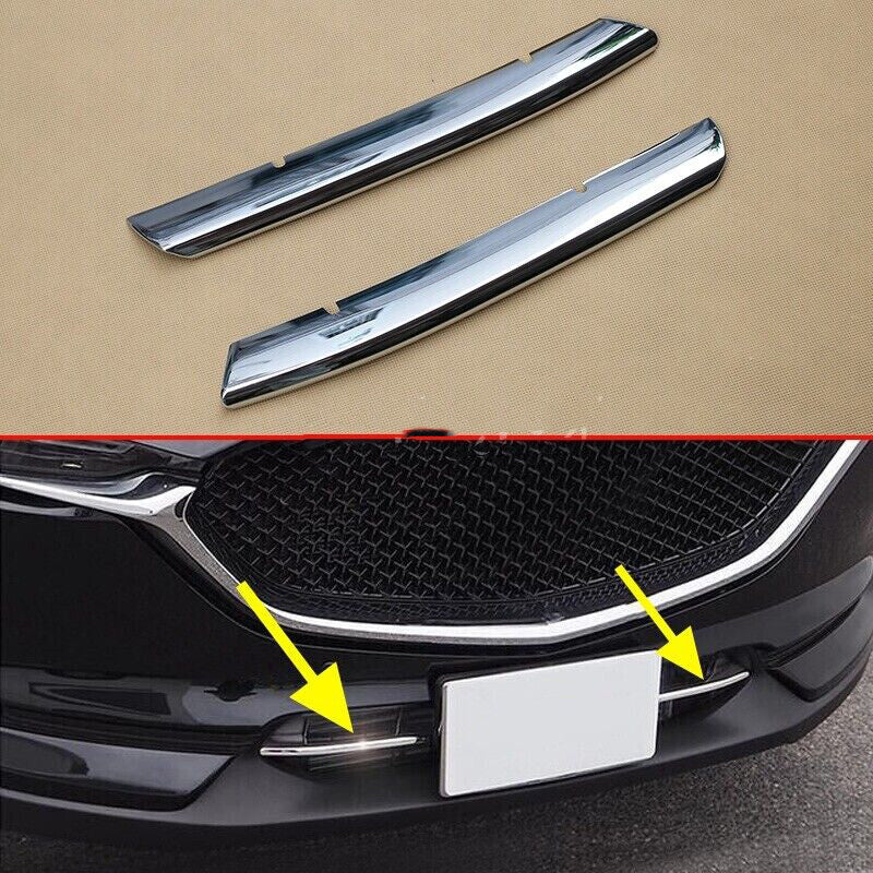 Chrome Front Bumper Bottom Grill Grille Trims Cover for Mazda CX-5 KF 2017-2021