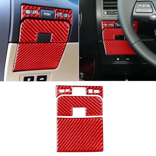 Red Carbon Fiber Rear Trunk Switch Button Panel Cover Fit for Luxus GS 2006-2011