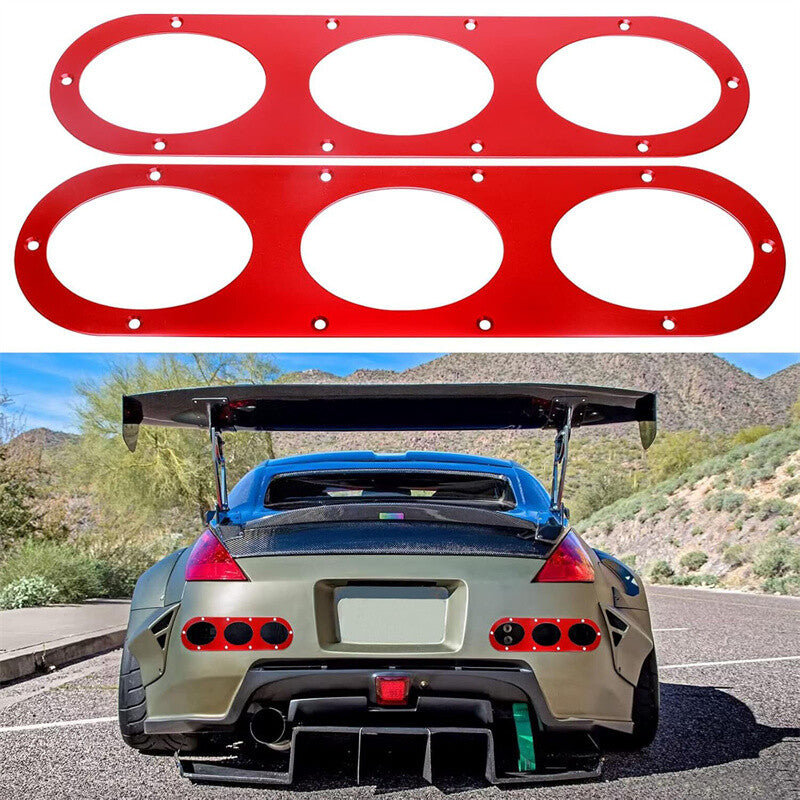 2pcs Universal Aluminum Rear Bumper Race Air Diversion Diffuser Panel Kit Red