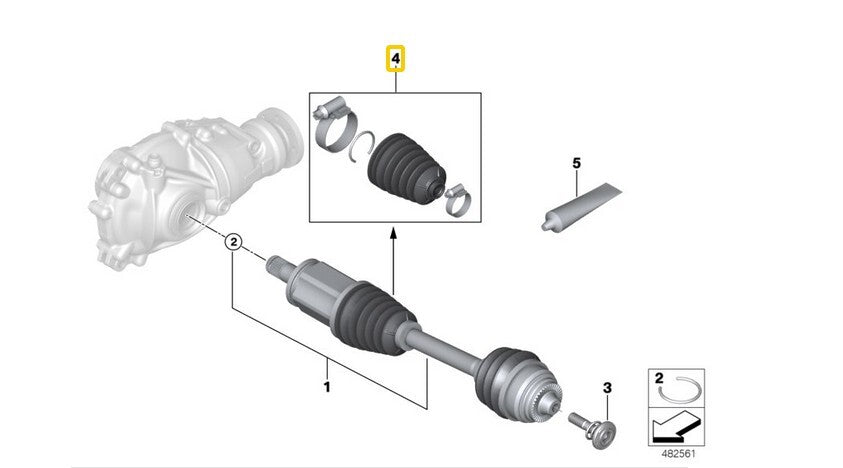 1 Front Axle inner Joint Boot Kit for X3 X4 X5 X6 X7 G01 G02 G05 31608680223 v