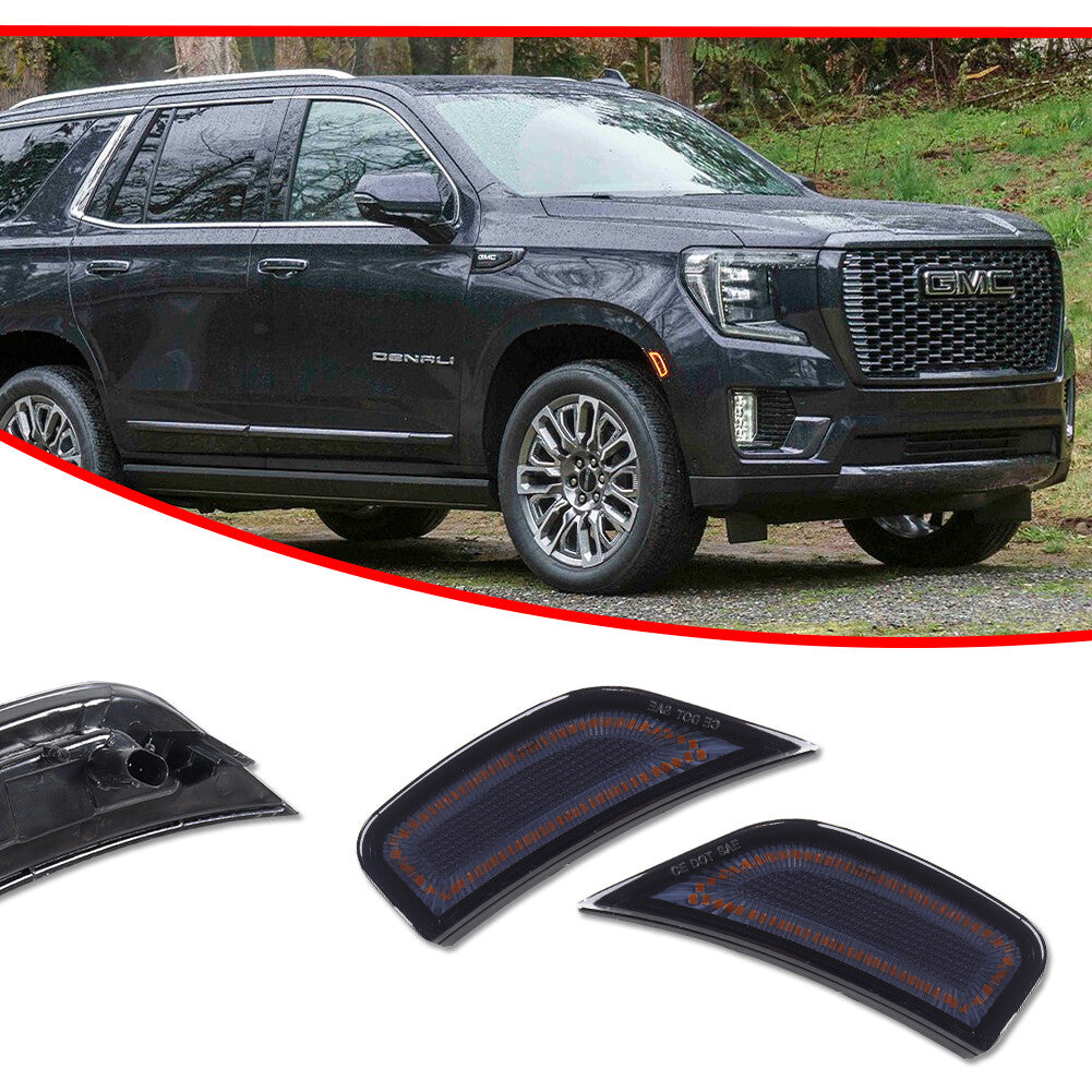 Amber LED Side Marker Lights for 2021 - 2023 for Cadillac for Escalade for Suburban for GMC - v