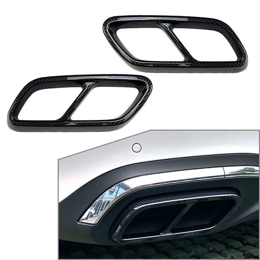 Carbon Rear Exhaust Muffler Tail Pipe Cover Trim for Mercedes-Benz C-Class W20