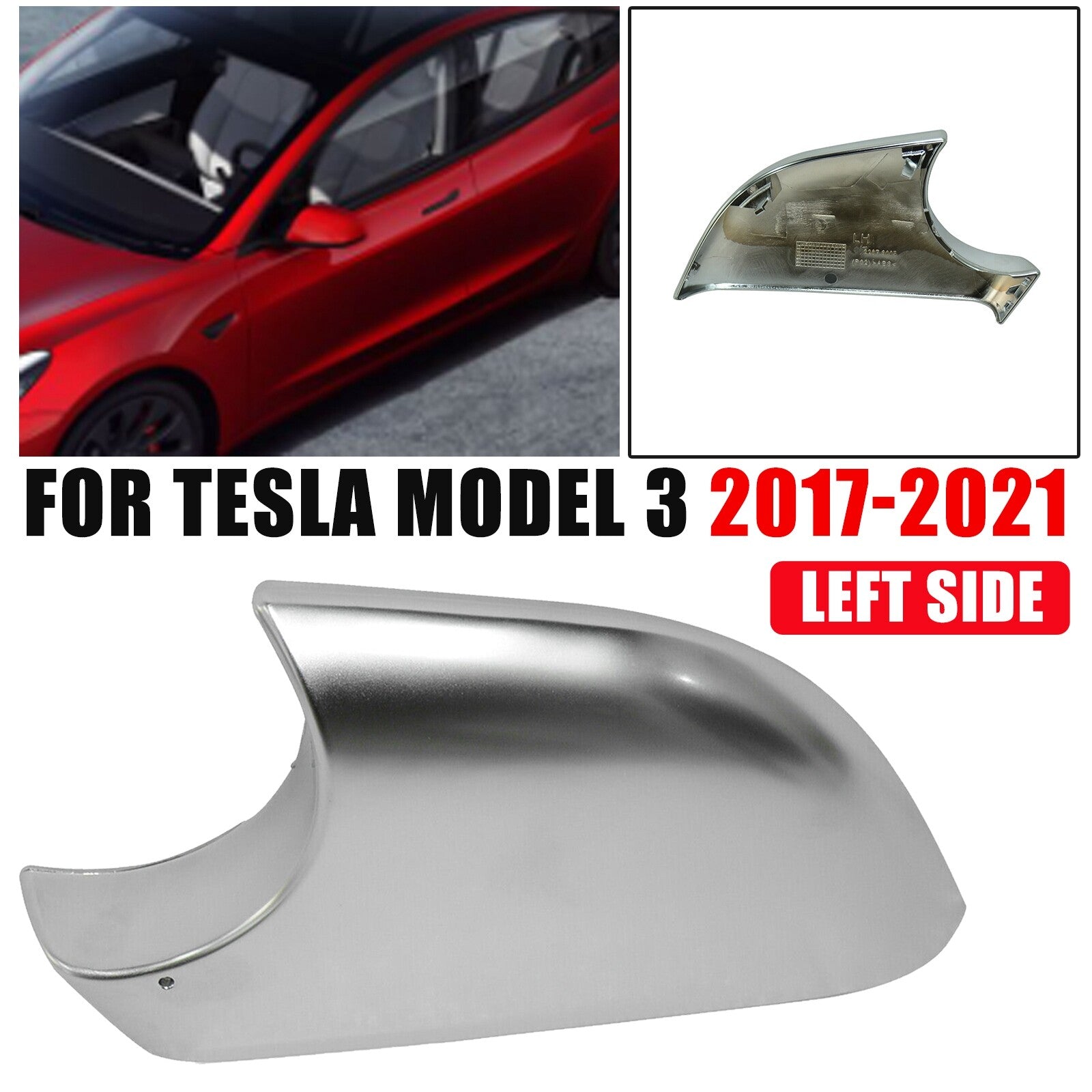 Left Side Wing Mirror Covers Holder Lower Tray fit for Tesla Model 3 17-20 2021 AT