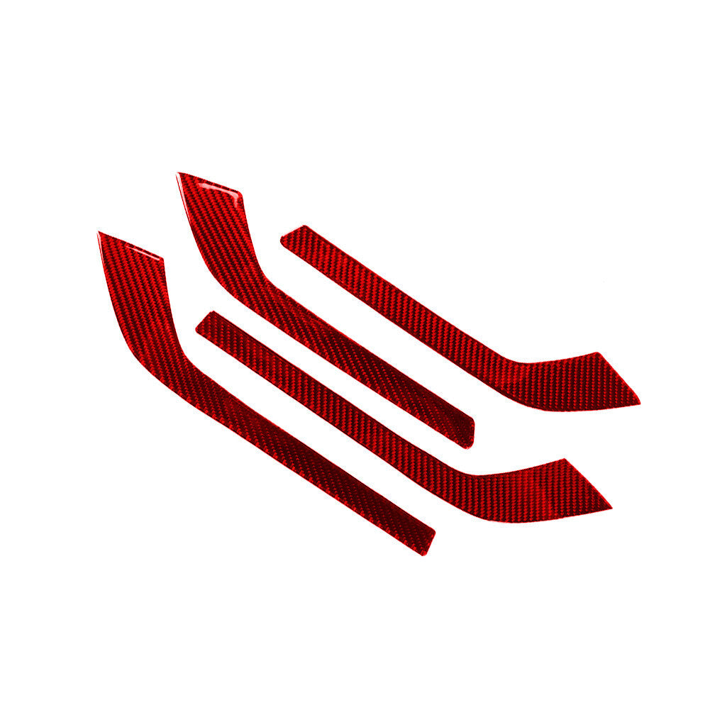 4X Red Door Panel Trim Interior Strip Carbon Fiber Sticker for Audi Q7 2016-2019