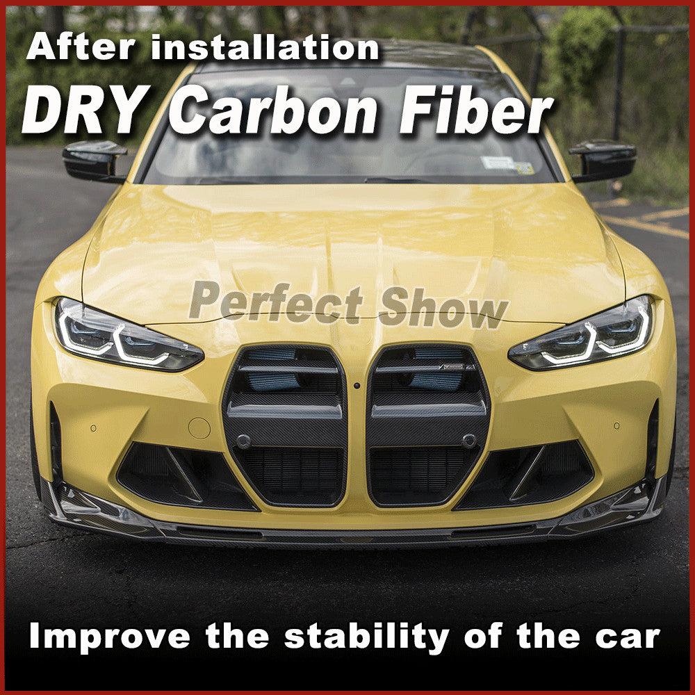 Fit for BMW G80 M3 G82 G83 M4 Dry Carbon Fiber Front Bumper Grill Air Vent Cover
