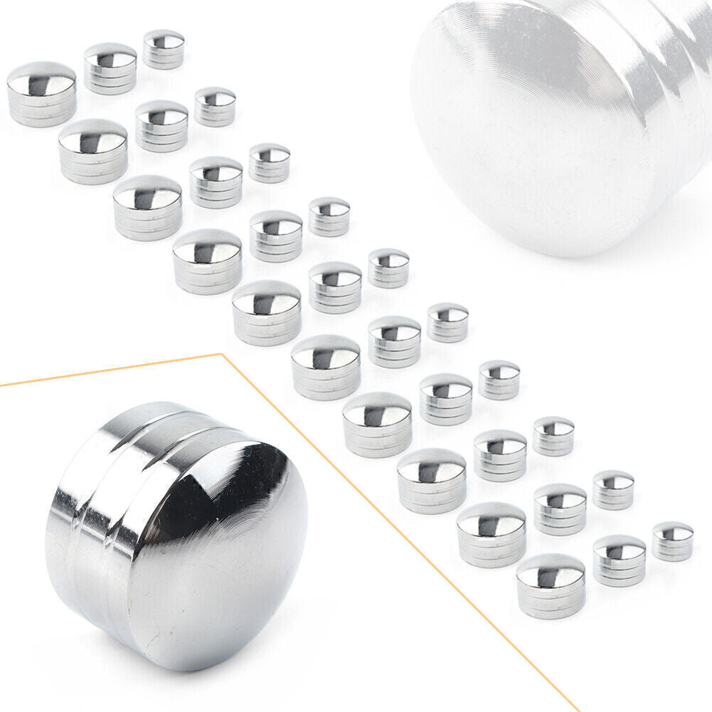 for Harley CNC Chrome Inner 9mm-13mm Schrauben Motor Bolt Topper Caps Cover Q