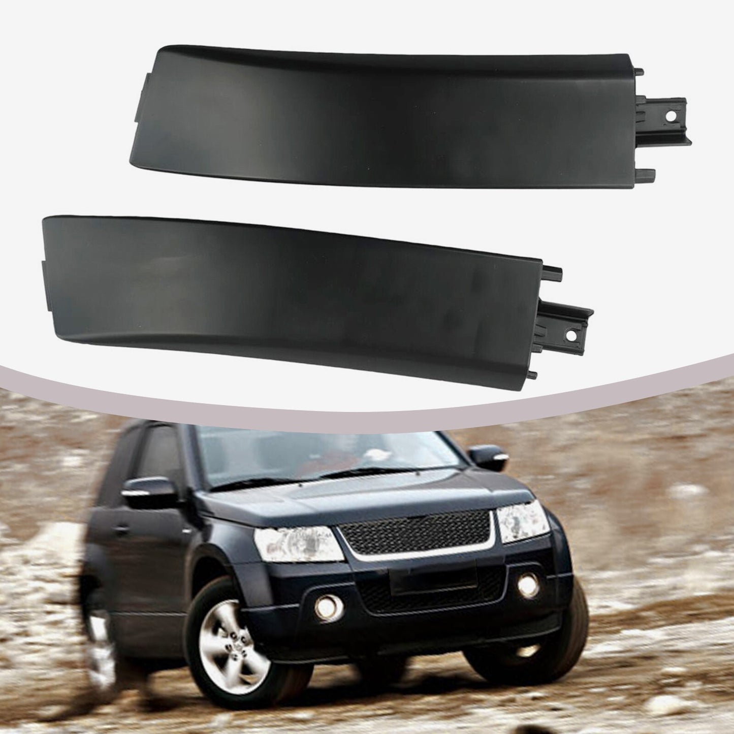 1 Pair Roof Rack Rail Front End Cap LR Side Fit for Suzuki Grand Vitara 06-15