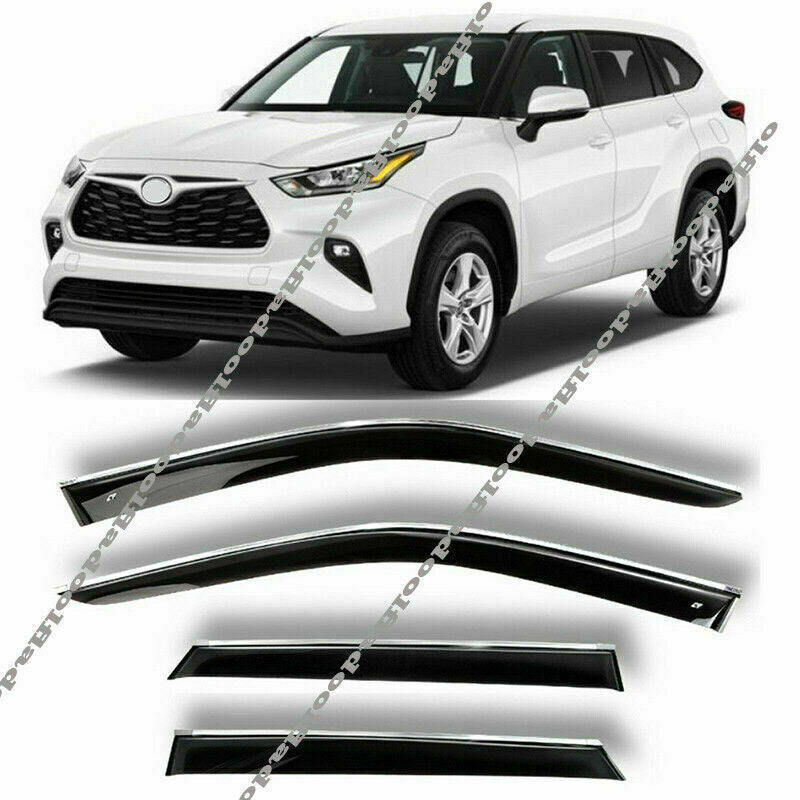 Window Visor Deflectors Vent Sun Rain Wind Guard for Toyota Highlander 2020-2023