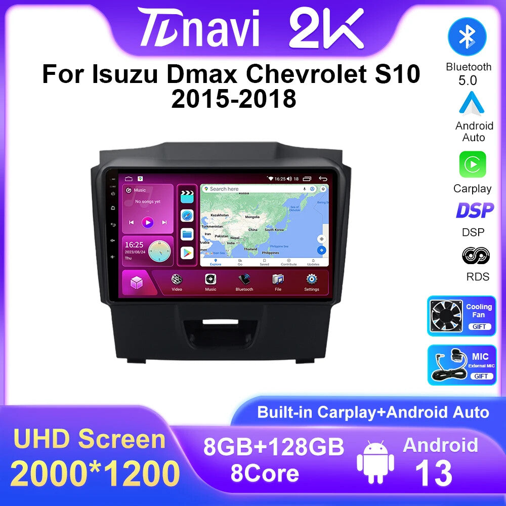 for Isuzu DMAX for Chevrolet S10 2015-2018 Car Radio CarPlay GPS Multimedia Player