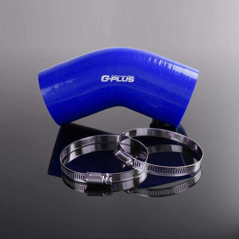 63mm-70mm Silicone 45 Degree Elbow Reducer Tube Hose Blue - v