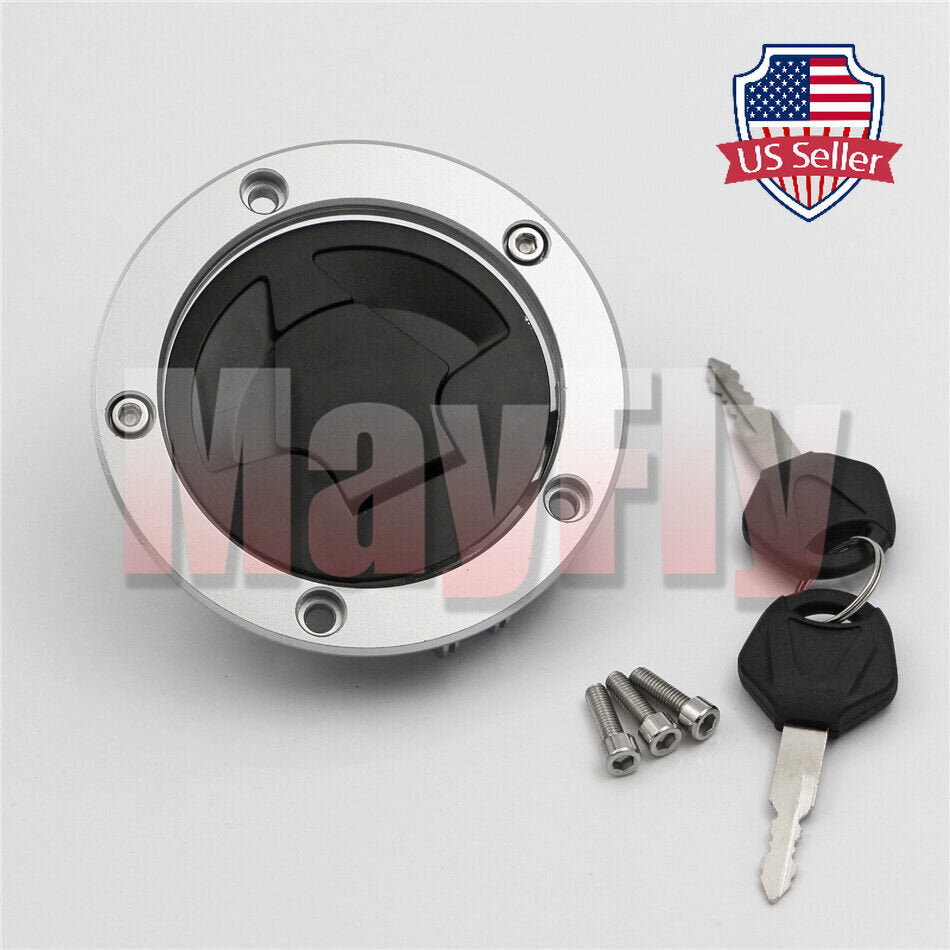 Gas Tank Cap Cover Lock w/ Key fit For 650 ZX6R ZX-14 ZX10R ZZR1400 ER-6F