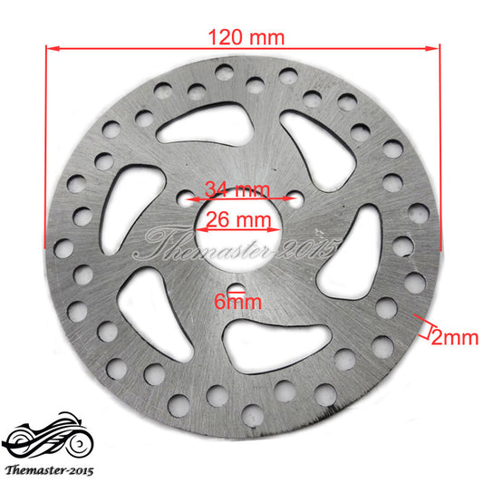 120mm 26mm Brake Disc Rotor 47cc 49cc Gas Scooter Pocket Bike for Mini Dirt ATV Quad Q
