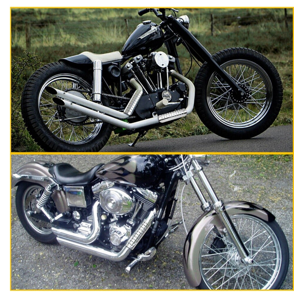 Universal chrome exhaust muffler pipe heat shield kit for motorcycles - n