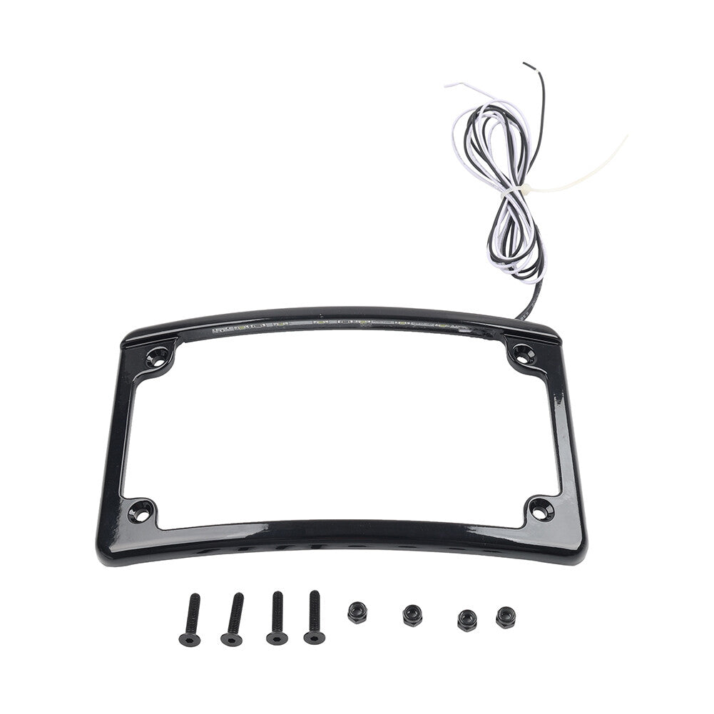 Rear License Plate Frame Bracket W/License Plate Light Fit for Harley Touring Glide