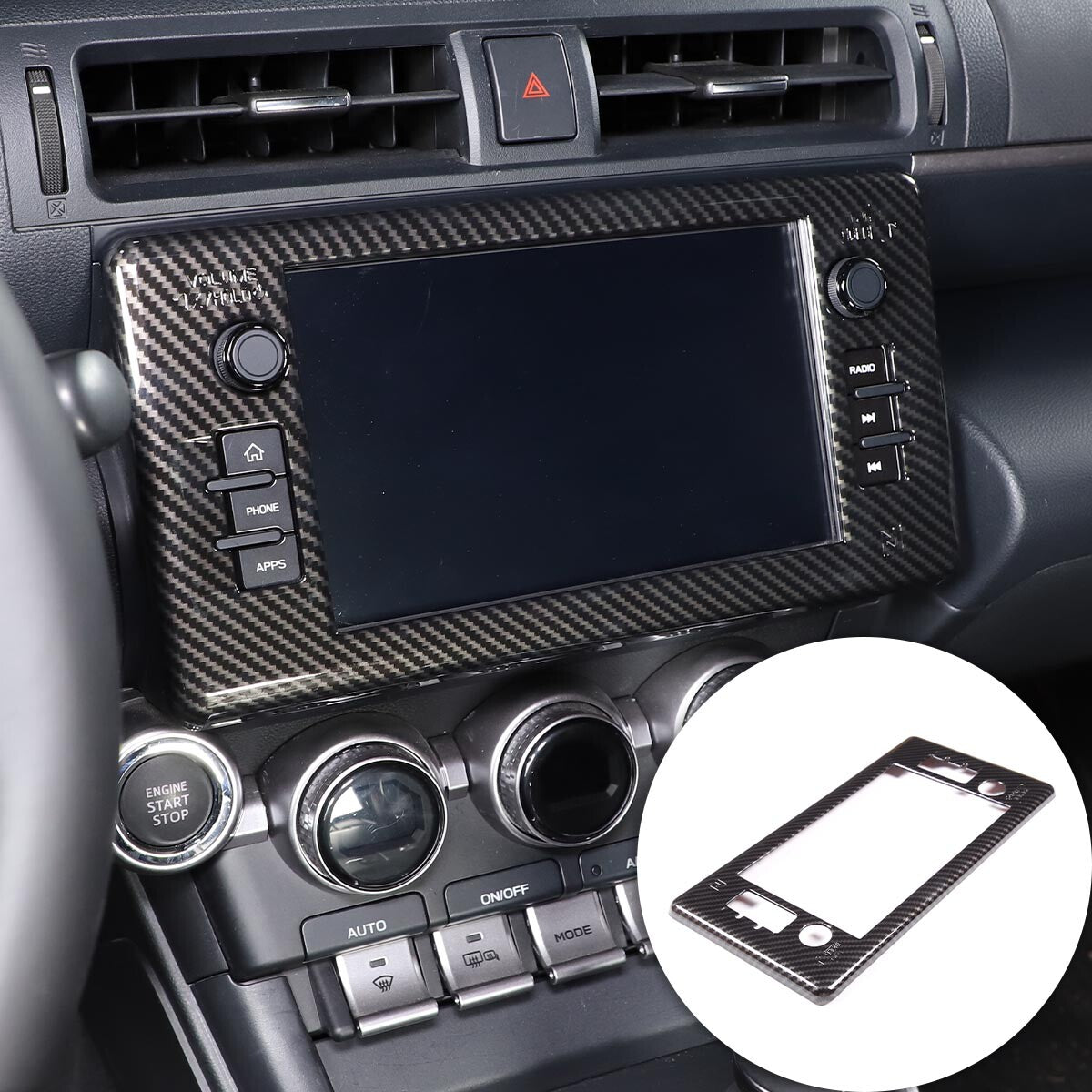 Red Carbon Fiber Center Control AC Switch Bar Trim for Corvette C8 2020-2024- v