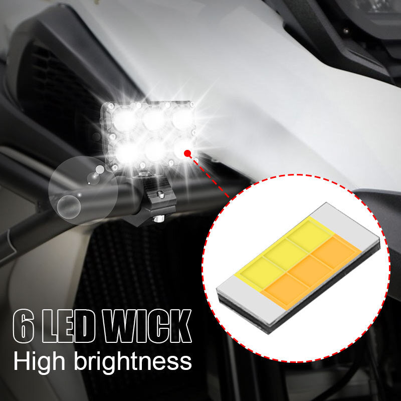 2X 24W Yellow White LED Work Light Bar Fog Driving Lamp Spot Pods Truck SUV ATV