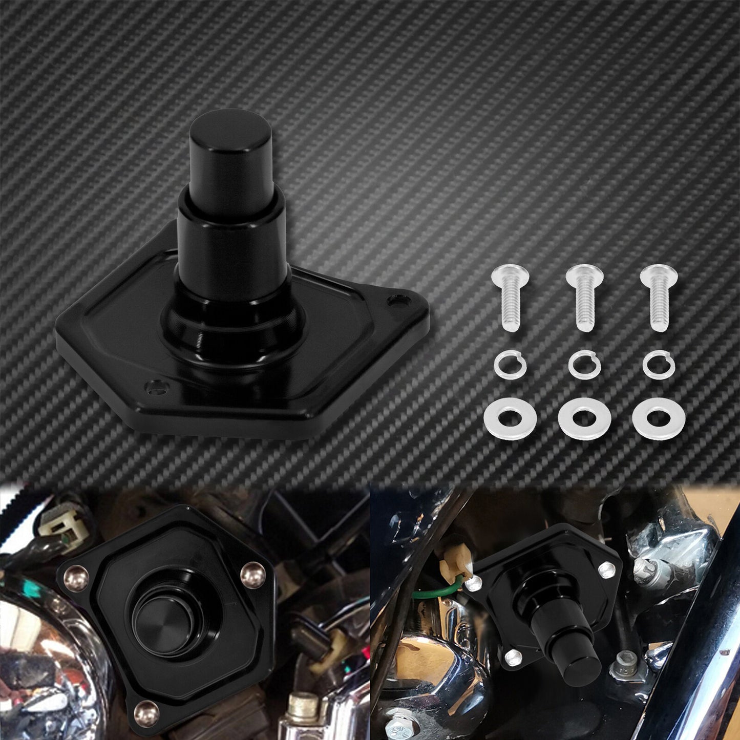 Black Solenoid Cover Push Button Starter Fit for Harley Dyna Twin Cam 1999-2017